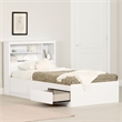 South Shore Gramercy Storage Bed and Bookcase Headboard Set Twin Pure White