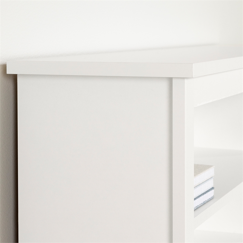South Shore Gramercy Storage Bed and Bookcase Headboard Set Twin Pure White