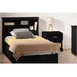 South Shore Gramercy Storage Bed and Bookcase Headboard Set Twin Pure Black