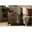 South Shore Slendel 2-Drawer Side Table with Metal Legs  Natural Walnut