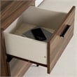 South Shore Slendel 2-Drawer Side Table with Metal Legs  Natural Walnut
