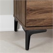South Shore Slendel 2-Drawer Side Table with Metal Legs  Natural Walnut