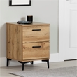 South Shore Slendel 2-Drawer Side Table with Metal Legs  Nordik Oak
