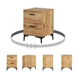 South Shore Slendel 2-Drawer Side Table with Metal Legs  Nordik Oak