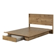South Shore Cavalleri Platform Bed and Headboard Set Full/Queen Nordik Oak