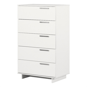 South Shore Cavalleri 5-Drawer Chest Storage Unit  Pure White
