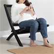 South Shore Balka Wood and Woven Rope Lounge Chair  Black