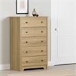 South Shore Vito 5-Drawer Chest Dresser  Natural Ash