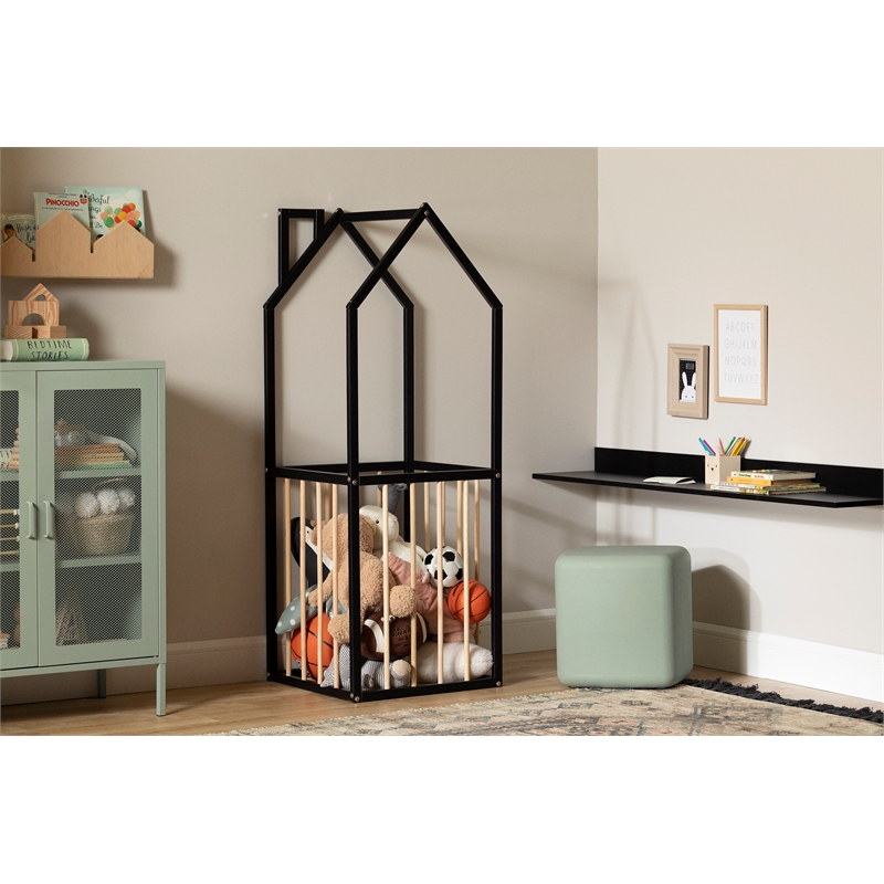South Shore Ohana House Shaped Toy Storage Unit  Black and Natural