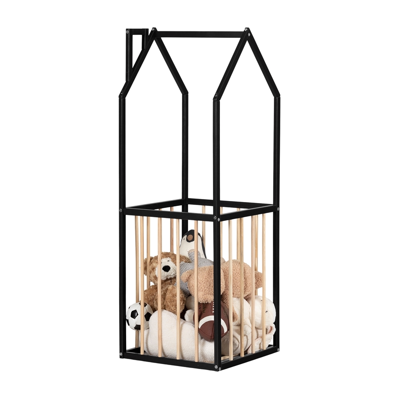 South Shore Ohana House Shaped Toy Storage Unit  Black and Natural