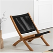 South Shore Balka Wood and Rope Lounge Chair  Black and Natural