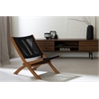 South Shore Balka Wood and Rope Lounge Chair  Black and Natural