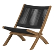 South Shore Balka Wood and Rope Lounge Chair  Black and Natural