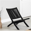 South Shore Balka Wood and Rope Lounge Chair  Black