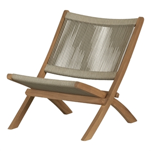 South Shore Agave Wood and Rope Lounge Chair  Beige and Natural