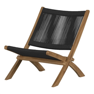 South Shore Agave Wood and Rope Lounge Chair  Black and Natural