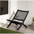 South Shore Agave Wood and Woven Rope Lounge Chair  Black