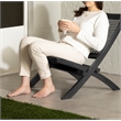 South Shore Agave Wood and Woven Rope Lounge Chair  Black