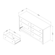 South Shore Vito 6-Drawer Dresser  Natural Ash