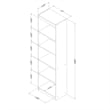 Axess 5-Shelf Narrow Bookcase Narrow Natural Walnut