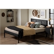 South Shore Bloom Metal Platform Bed with Natural Cane Full Black