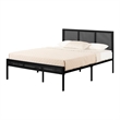 South Shore Bloom Metal Platform Bed with Natural Cane Full Black
