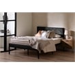 South Shore Hoya Metal Platform Bed with Natural Cane Full Pure Black