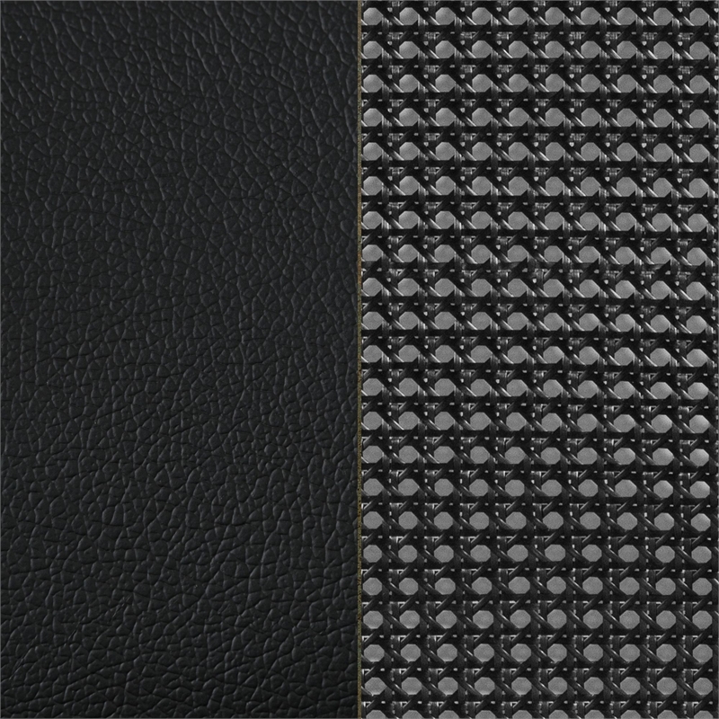 South Shore Hoya Metal Platform Bed with Natural Cane Full Pure Black