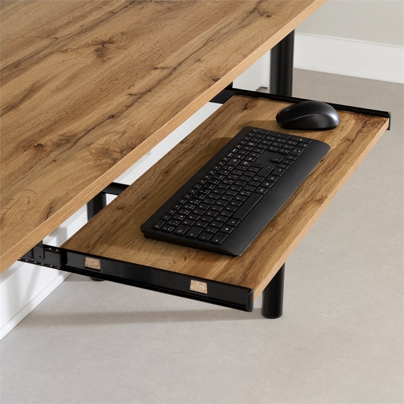 South Shore Ezra Desk with Keyboard Tray  Nordik Oak