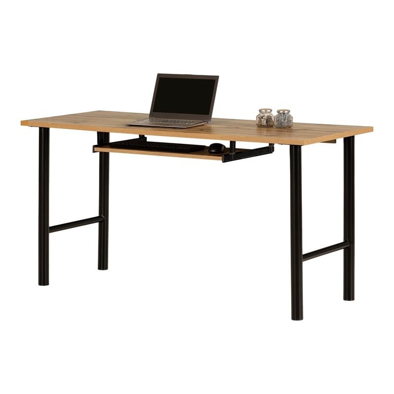 South Shore Ezra Desk with Keyboard Tray  Nordik Oak