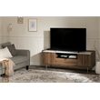 South Shore Hype TV Stand with Doors and Drawer Natural Walnut and Faux Marble