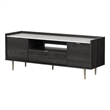 South Shore Hype TV Stand with Doors and Drawer Gray Oak and Faux Marble