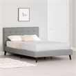 South Shore Dylane Upholstered Platform Bed and Headboard Full Soft Gray