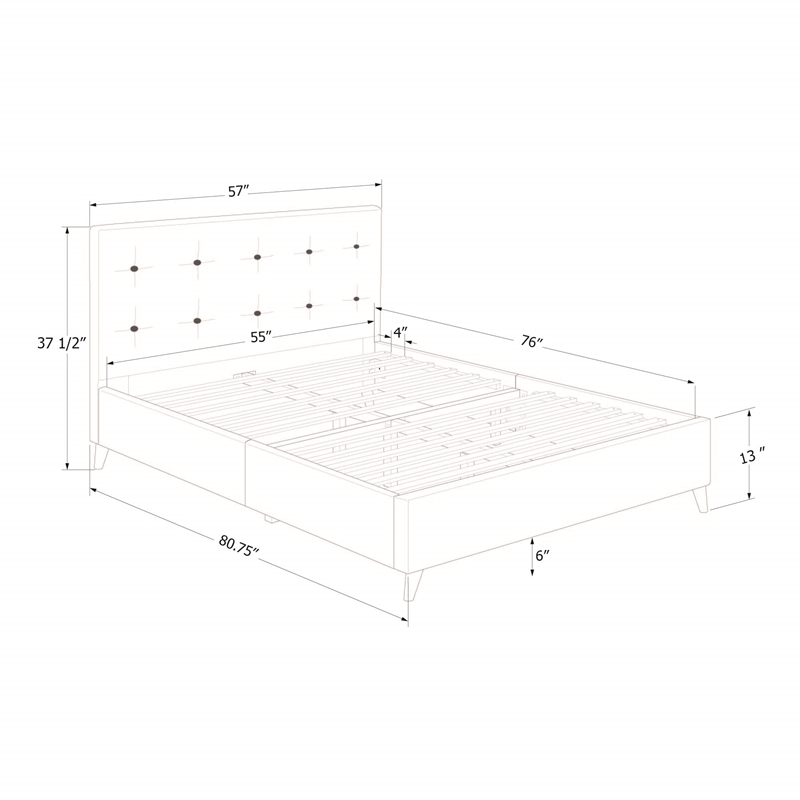 South Shore Dylane Upholstered Platform Bed and Headboard Full Soft Gray