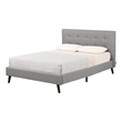 South Shore Dylane Upholstered Platform Bed and Headboard Full Soft Gray