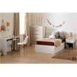 South Shore Hourra Mates Bed with 3 Drawers Twin Pure White
