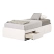 South Shore Hourra Mates Bed with 3 Drawers Twin Pure White