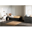 South Shore Hourra Mates Bed with 3 Drawers Twin Gray Oak