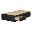 South Shore Hourra Mates Bed with 3 Drawers Twin Gray Oak