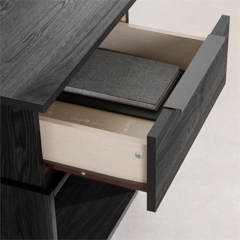 South Shore Hourra 1-Drawer Nightstand  Gray Oak