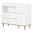 South Shore Dylane Changing Table with Drawers and Open Storage  Pure White