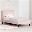 South Shore Dylane Upholstered Platform Bed and Headboard Twin Pale Pink