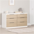 South Shore Hourra 6-Drawer Dresser  Soft Elm and White