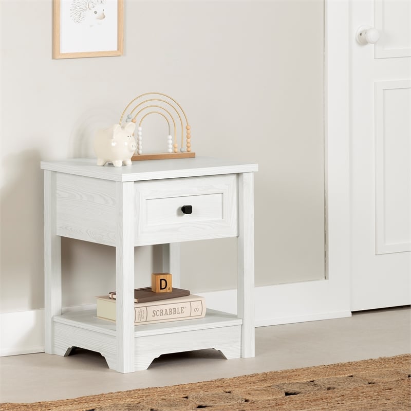 South Shore Hazen Nightstand  White Pine