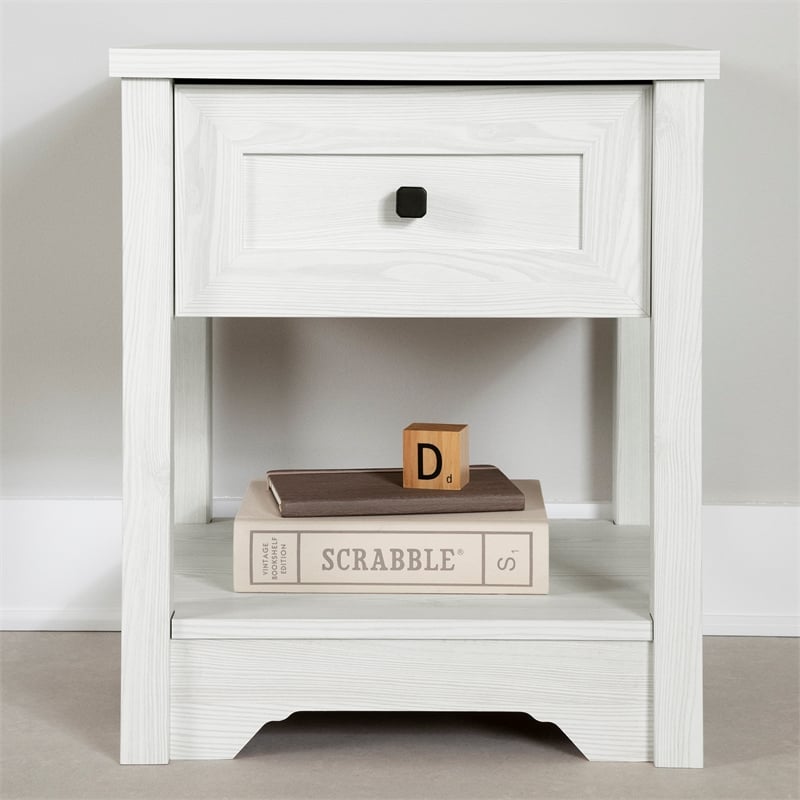 South Shore Hazen Nightstand  White Pine