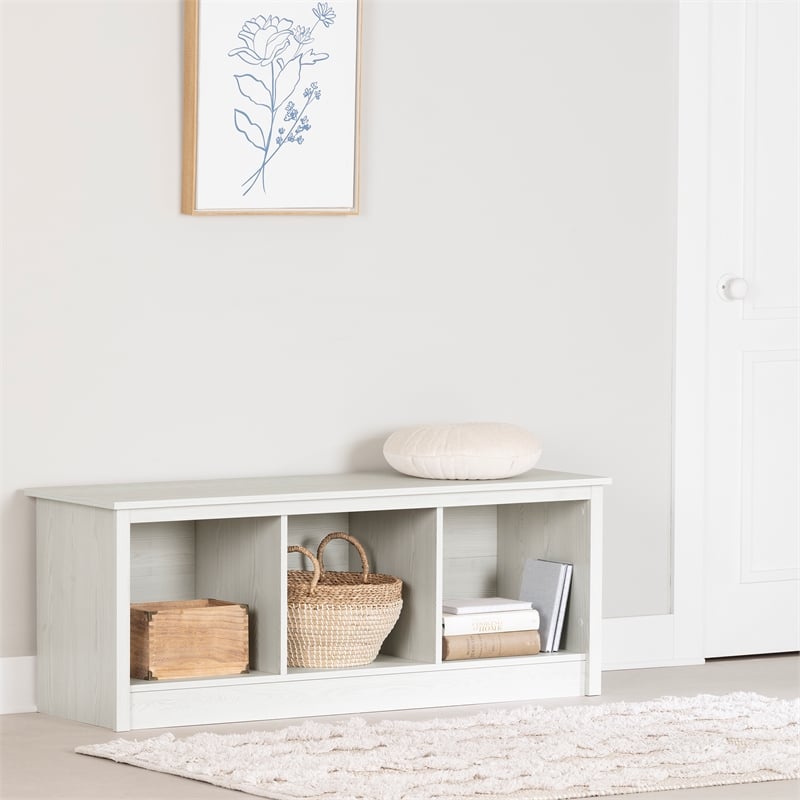 South Shore Fernley Bench with storage  White Pine