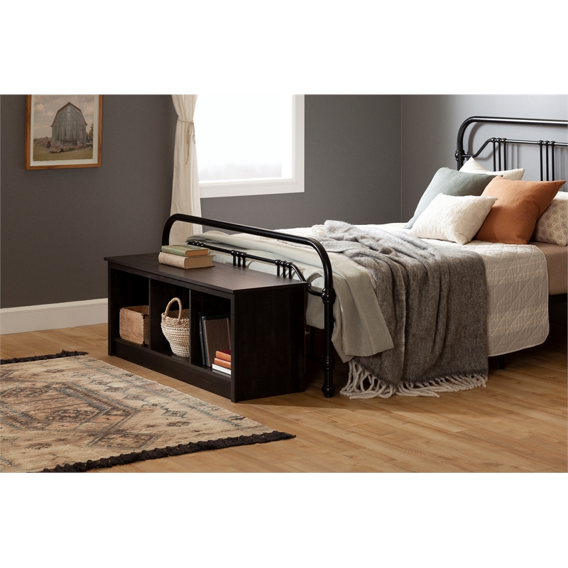 South Shore Fernley Bench with storage  Rubbed Black