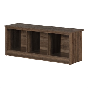 South Shore Fernley Bench with storage  Natural Walnut