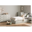 South Shore Hazen Mates Bed with 3 Drawers Twin White Pine
