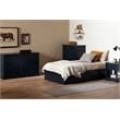 South Shore Hazen Mates Bed with 3 Drawers Twin Navy Blue